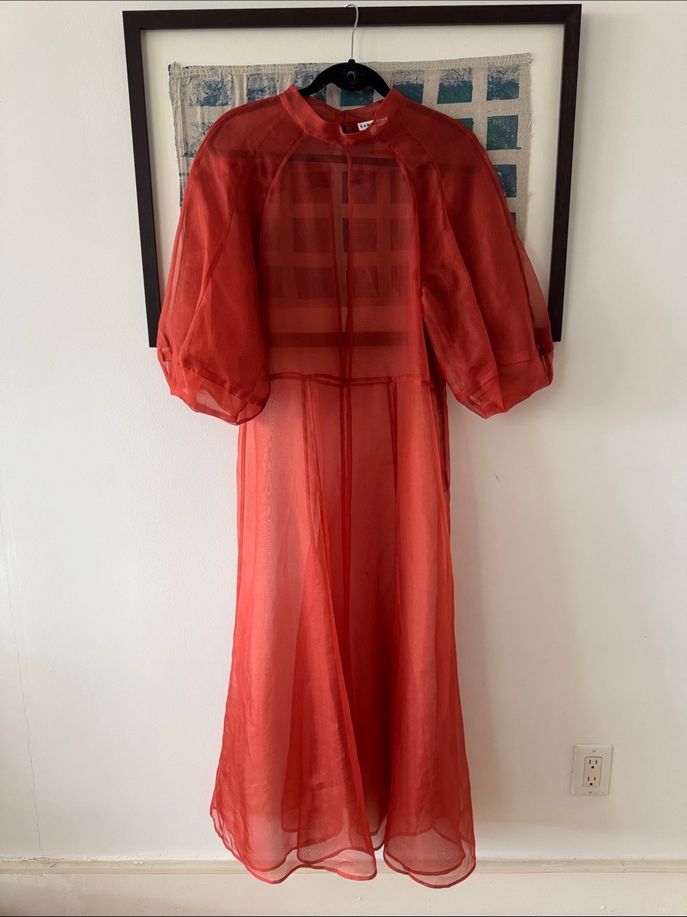 EUC Kamparett Meiere Midi Dress Rust Silk Organza Large